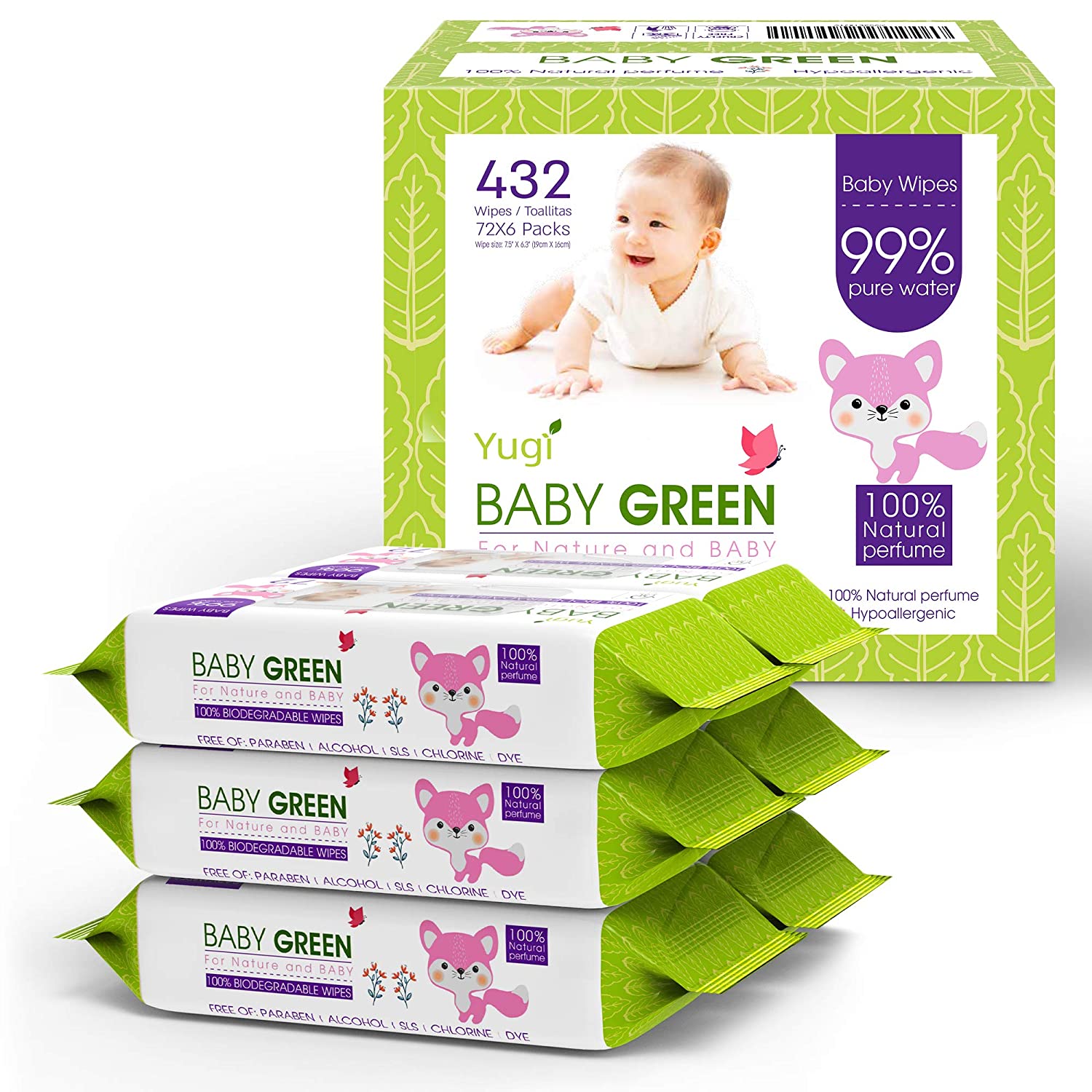 Biodegradable Baby Wipes, Natural Essential Oils, Compostable Wet Wipes for Babies & Adults with Sensitive Skin - Toppalletfly