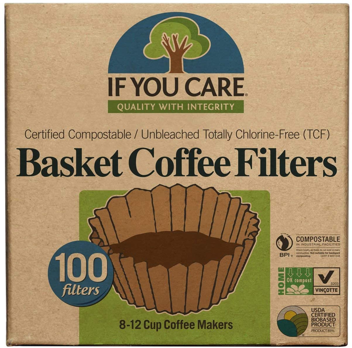 Biodegradable Coffee Filters, 100-Count Boxes - Pack of 12-Toppalletfly