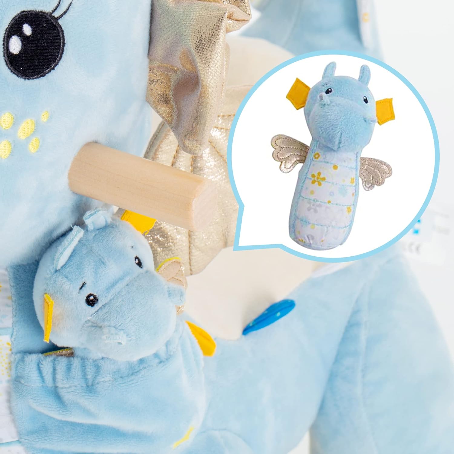 Blue Dragon Rocking Horse for Toddlers 12 Months+ Plush Stuffed Toy-Toppalletfly