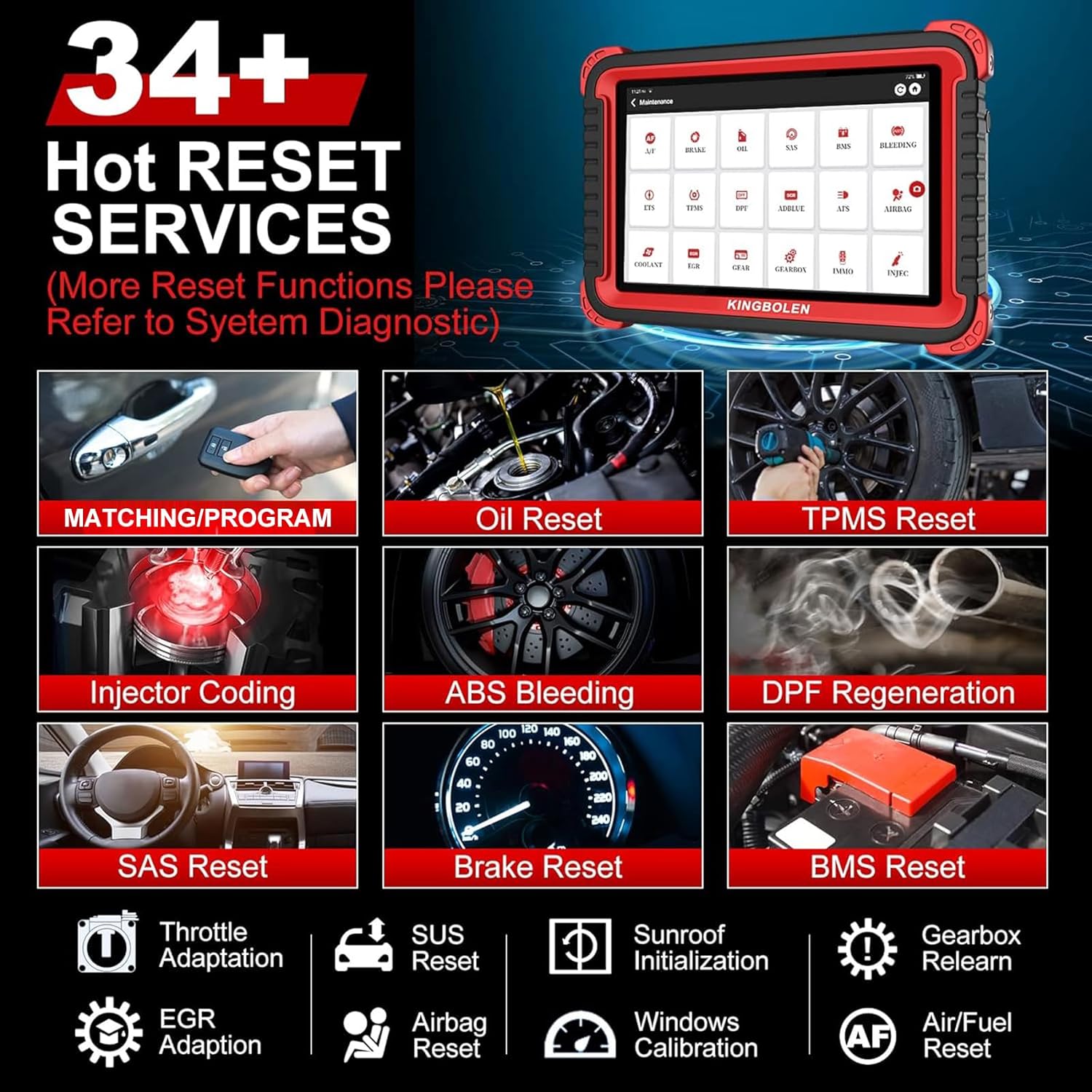 Bluetooth Scanner, Bidirectional Tool with ECU Coding, 31+ Resets, FCA AutoAuth, Crankshaft Relearn & Active Test for All Systems-Toppalletfly