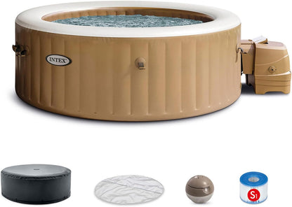 Bubble Massage Inflatable Hot Tub Spa Set, with 120 Jets, Push Button Control Panel, and Spa Cover-Toppalletfly