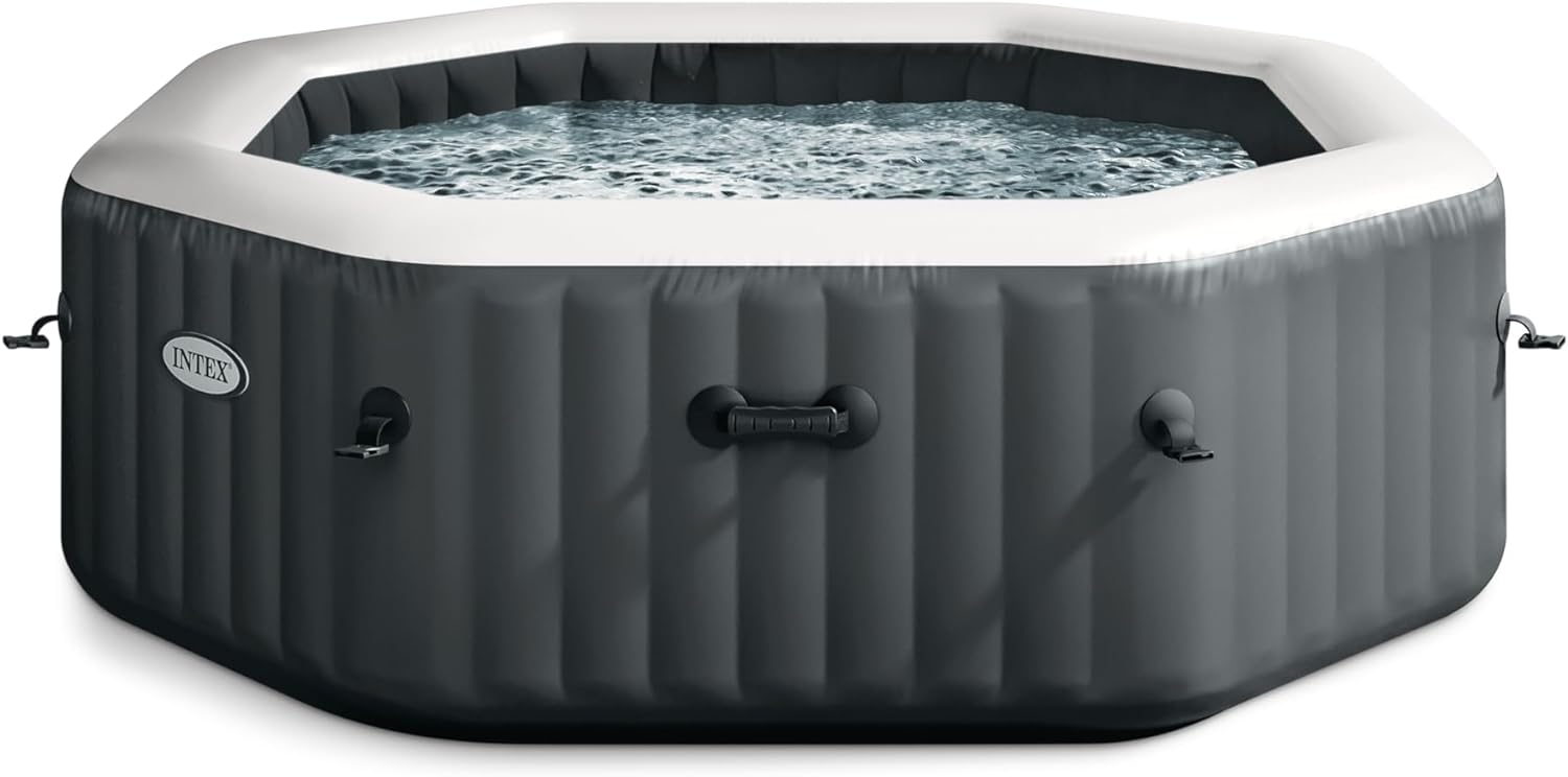 Bubble Massage Inflatable Hot Tub Spa Set, with 120 Jets, Push Button Control Panel, and Spa Cover-Toppalletfly
