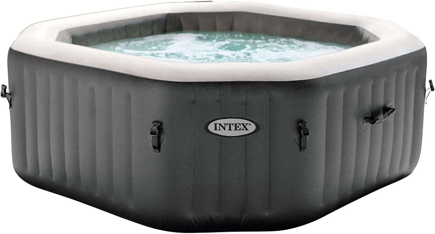 Bubble Massage Inflatable Hot Tub Spa Set, with 120 Jets, Push Button Control Panel, and Spa Cover-Toppalletfly