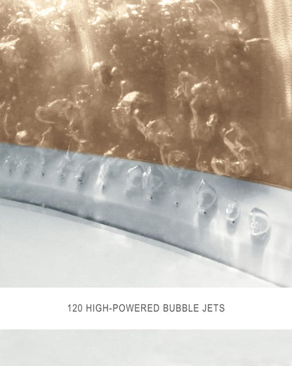 Bubble Massage Inflatable Hot Tub Spa Set, with 120 Jets, Push Button Control Panel, and Spa Cover-Toppalletfly