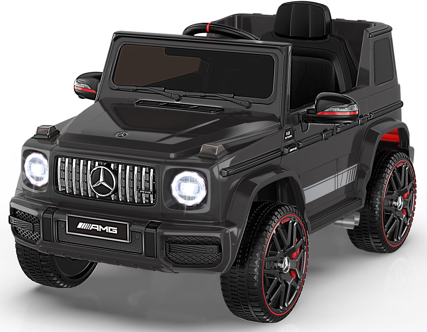 Car for Kids, 12V Ride on Car w/ Parent Remote Control, Low Battery Voice Prompt, LED Headlight, Music Player & Horn, Soft Start-Toppalletfly