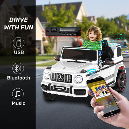 Car for Kids, 12V Ride on Car w/ Parent Remote Control, Low Battery Voice Prompt, LED Headlight, Music Player & Horn, Soft Start-Toppalletfly