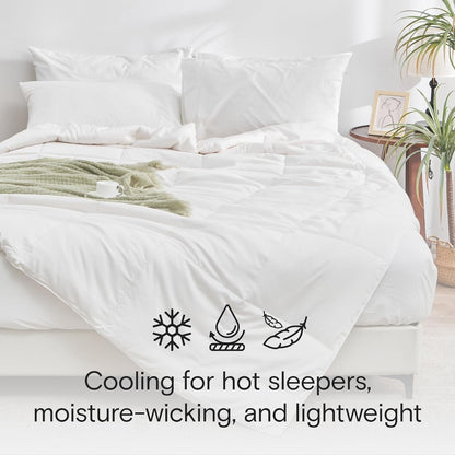 Comforter, 100% Viscose Derived from Bamboo, Breathable, Lightweight, Soft, Down Alternative Duvet Insert, 8 Loops-Toppalletfly