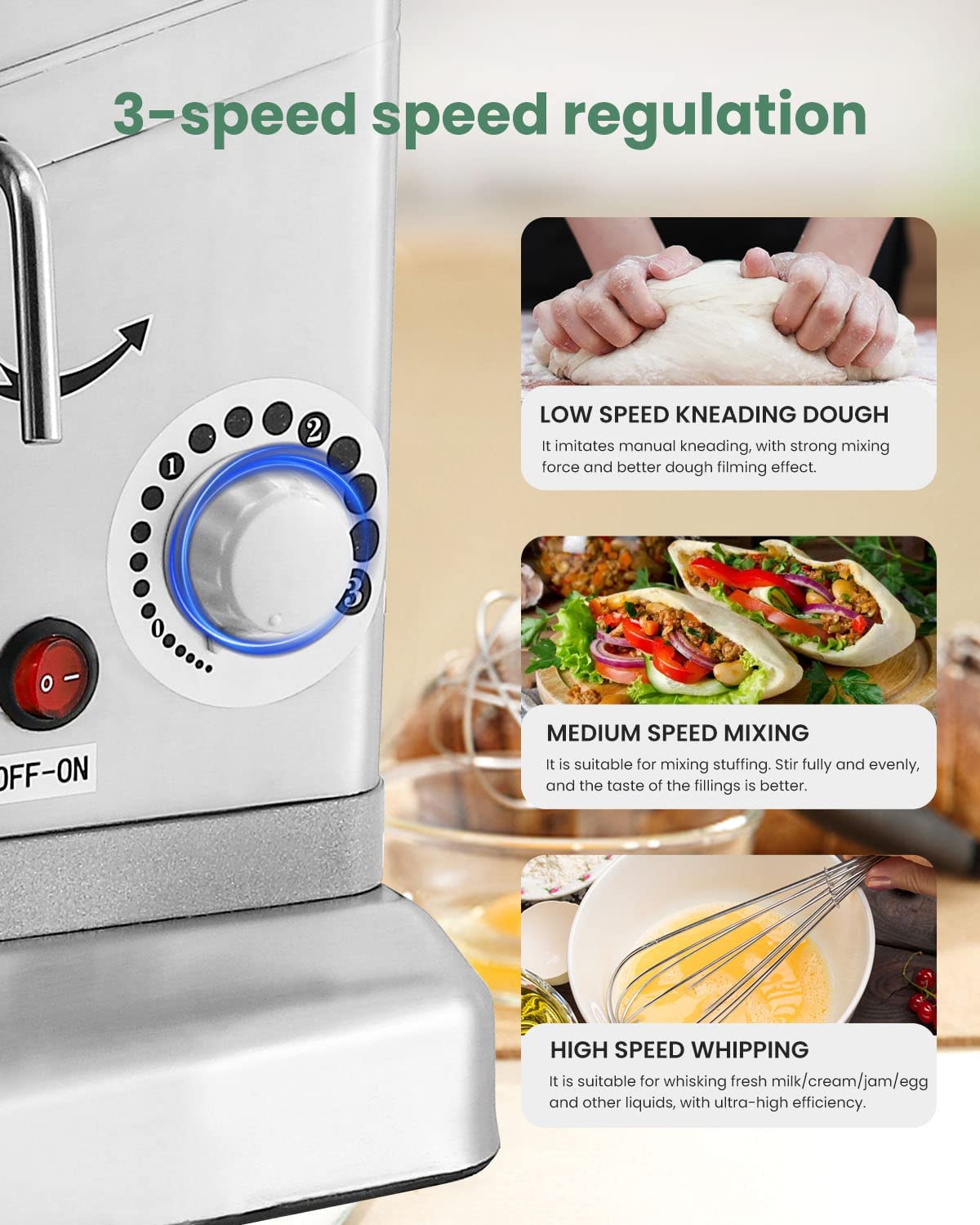 Commercial Electric Stand Mixer 10QT 500W Dough Blender with Stainless Steel Bowl 110V US Plug-Toppalletfly