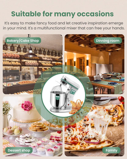 Commercial Electric Stand Mixer 10QT 500W Dough Blender with Stainless Steel Bowl 110V US Plug-Toppalletfly