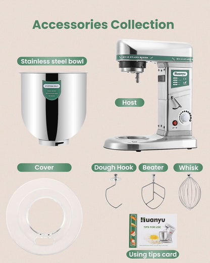 Commercial Electric Stand Mixer 10QT 500W Dough Blender with Stainless Steel Bowl 110V US Plug-Toppalletfly