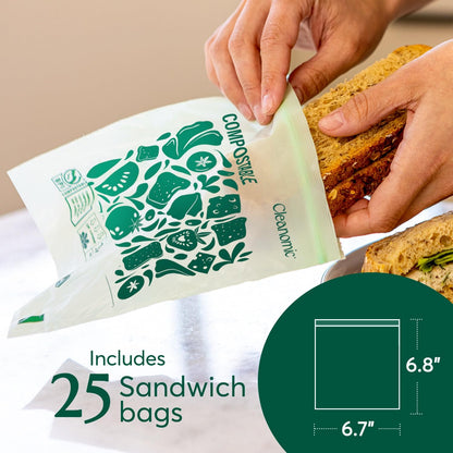 Compostable Food Storage Bag Bundle, Gallon, Quart, Sandwich and Snack Sizes-Toppalletfly