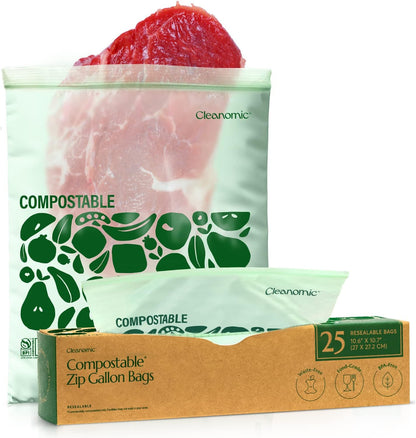 Compostable Food Storage Bag Bundle, Gallon, Quart, Sandwich and Snack Sizes-Toppalletfly