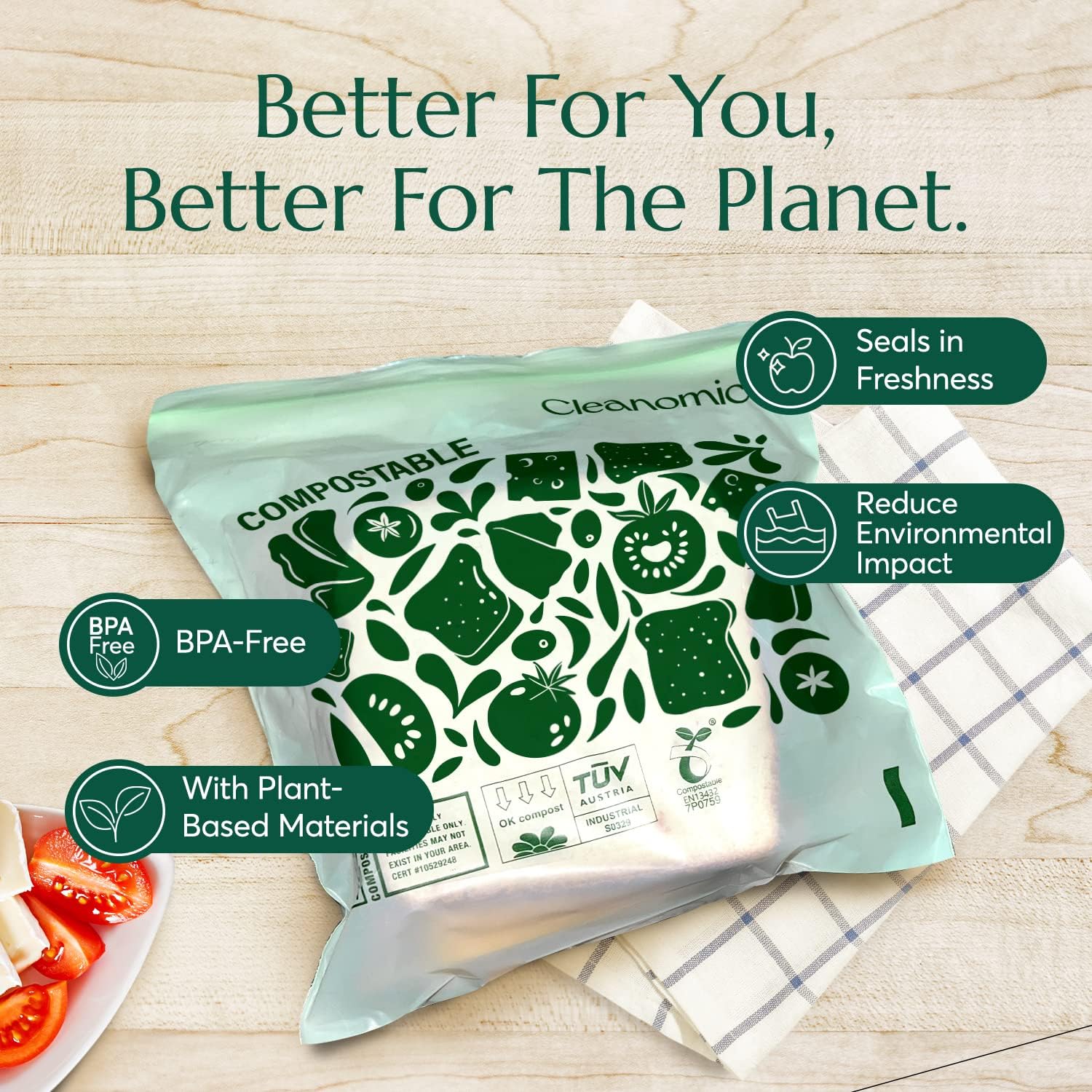 Compostable Food Storage Bag Sandwich Size-Toppalletfly