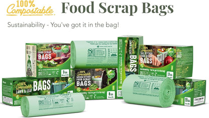 Compostable Liner Bags, 13 Gallon, 49.2 Liter, Heavy Duty 0.85 Mil, Tall Kitchen Food Scrap Waste Bags, 200 Count-Toppalletfly