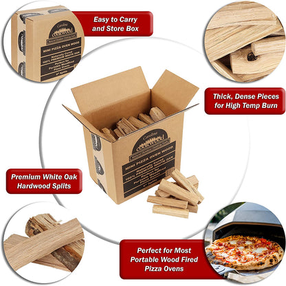 Cookwood Pizza Oven Wood 6 Inch Mini Splits Naturally Cured White Oak for Portable Wood Fired Ovens 650 Cubic Inches-Toppalletfly