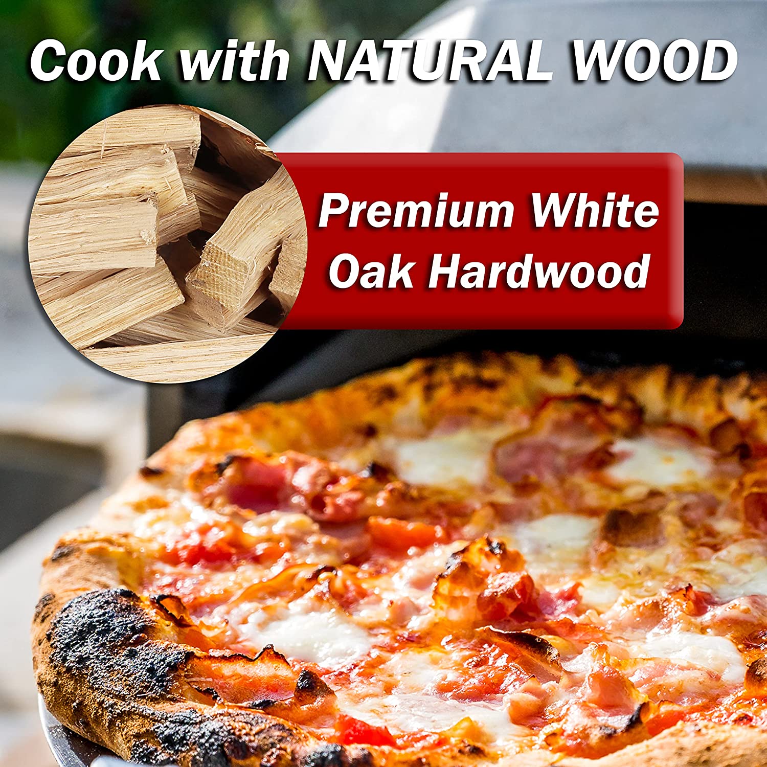 Cookwood Pizza Oven Wood 6 Inch Mini Splits Naturally Cured White Oak for Portable Wood Fired Ovens 650 Cubic Inches-Toppalletfly