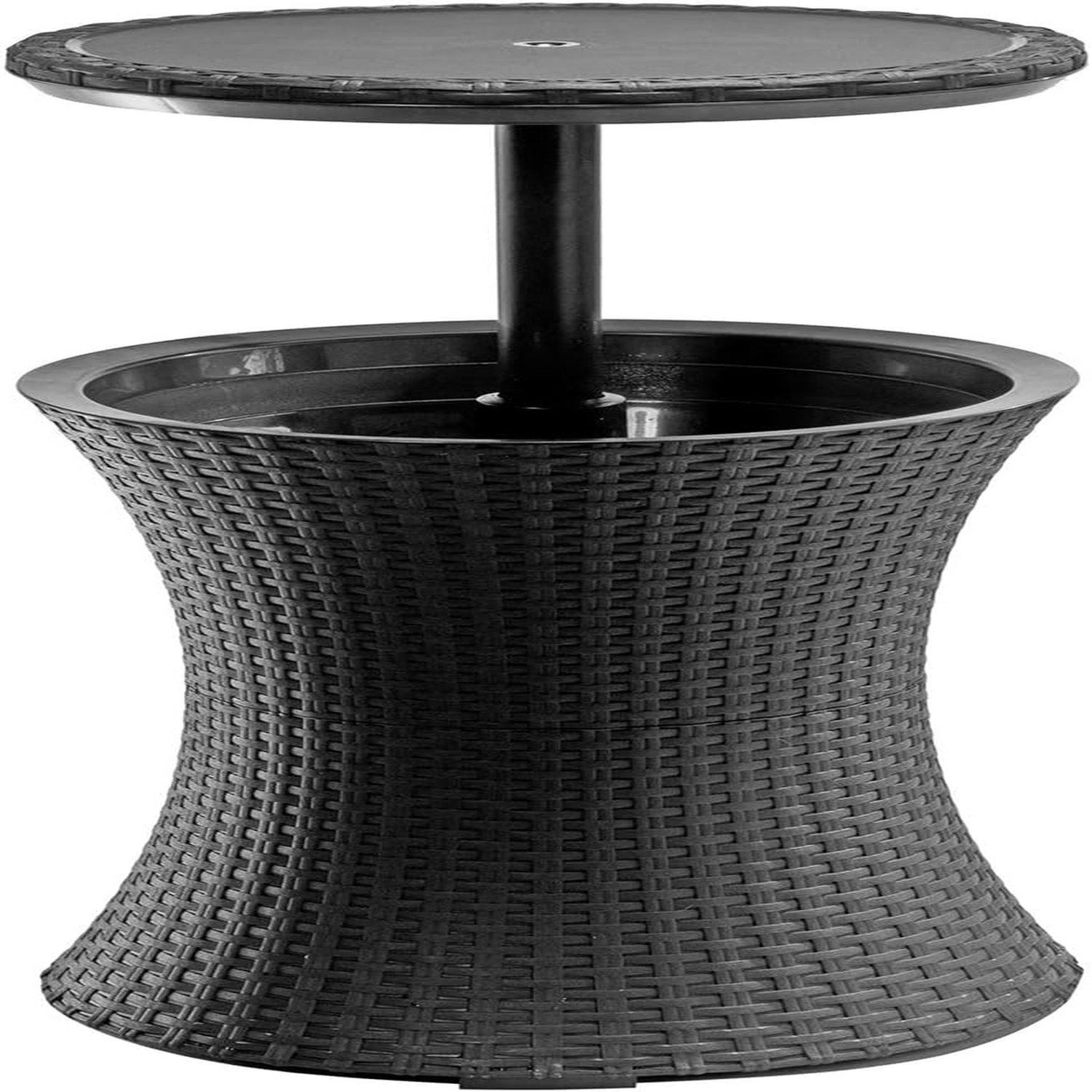 Cool Bar Outdoor Patio Furniture and Hot Tub Side Table with 7.5 Gallon Beer and Wine Cooler-Toppalletfly