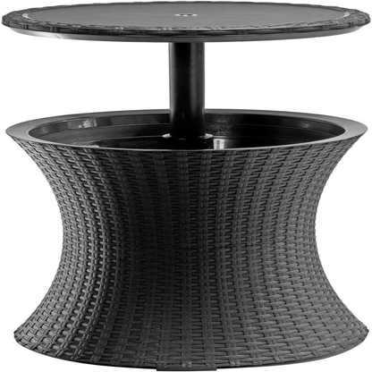 Cool Bar Outdoor Patio Furniture and Hot Tub Side Table with 7.5 Gallon Beer and Wine Cooler-Toppalletfly