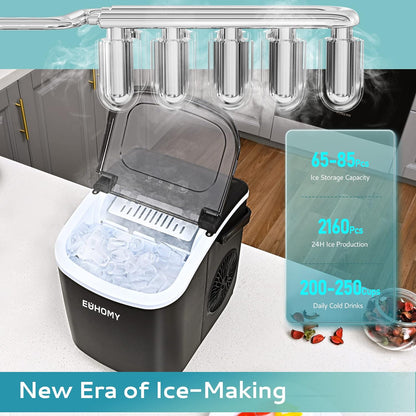 Countertop Ice Maker – 26 lbs/24hrs, 9 Cubes in 6 Mins, Auto-Cleaning, Portable with Basket & Scoop-Toppalletfly