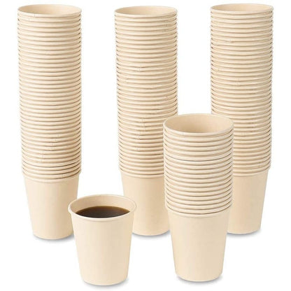 Disposable Bamboo Fiber Coffee Cups – 15 oz Natural Brown Paper Hot Beverage Cups-Toppalletfly