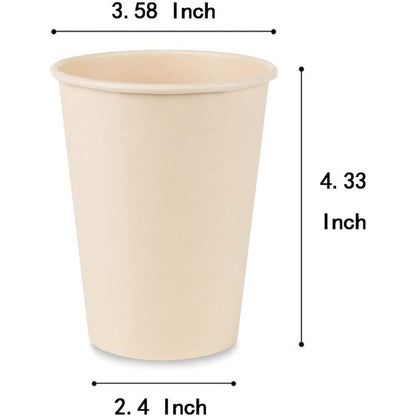 Disposable Bamboo Fiber Coffee Cups – 15 oz Natural Brown Paper Hot Beverage Cups-Toppalletfly