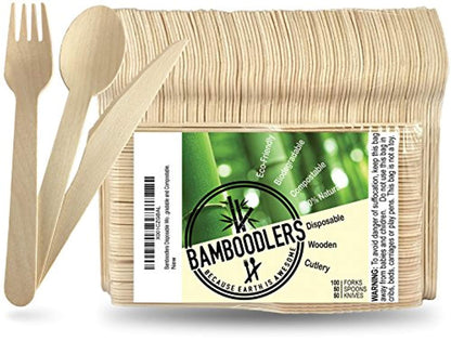 Disposable Wooden Cutlery Set | 100% All-Natural, Eco-Friendly, Biodegradable-Toppalletfly