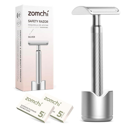 Double Edge Safety Razor with Stand, Durable, Long-Lasting Stainless Steel Construction-Toppalletfly