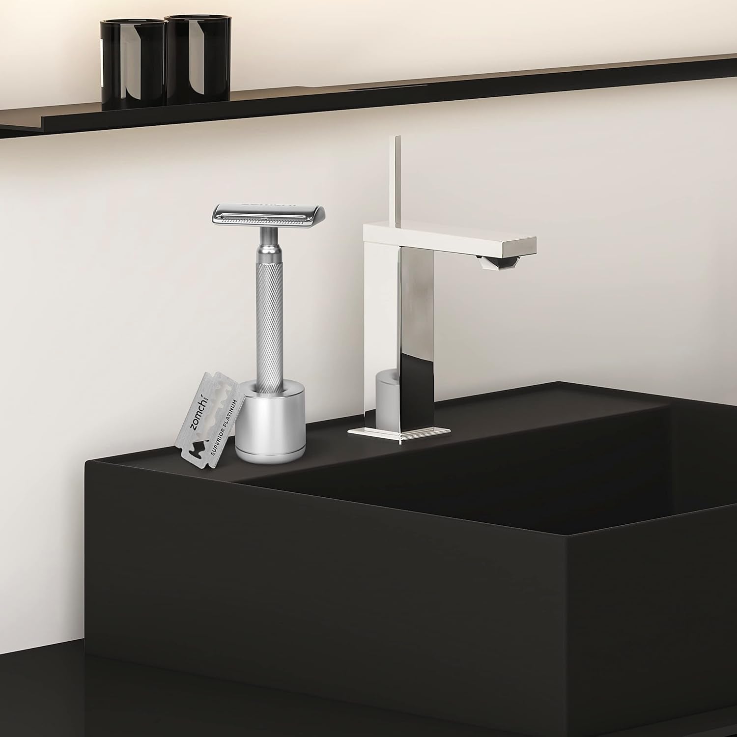 Double Edge Safety Razor with Stand, Durable, Long-Lasting Stainless Steel Construction-Toppalletfly