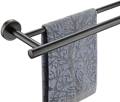 Double Towel Bar, 304 Stainless Steel Thicken 0.8mm Bath Towel Rack for Bathroom, Towel Holder Wall Mount-Toppalletfly