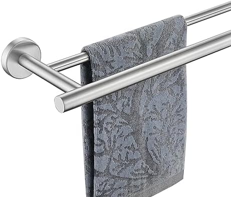 Double Towel Bar, 304 Stainless Steel Thicken 0.8mm Bath Towel Rack for Bathroom, Towel Holder Wall Mount-Toppalletfly