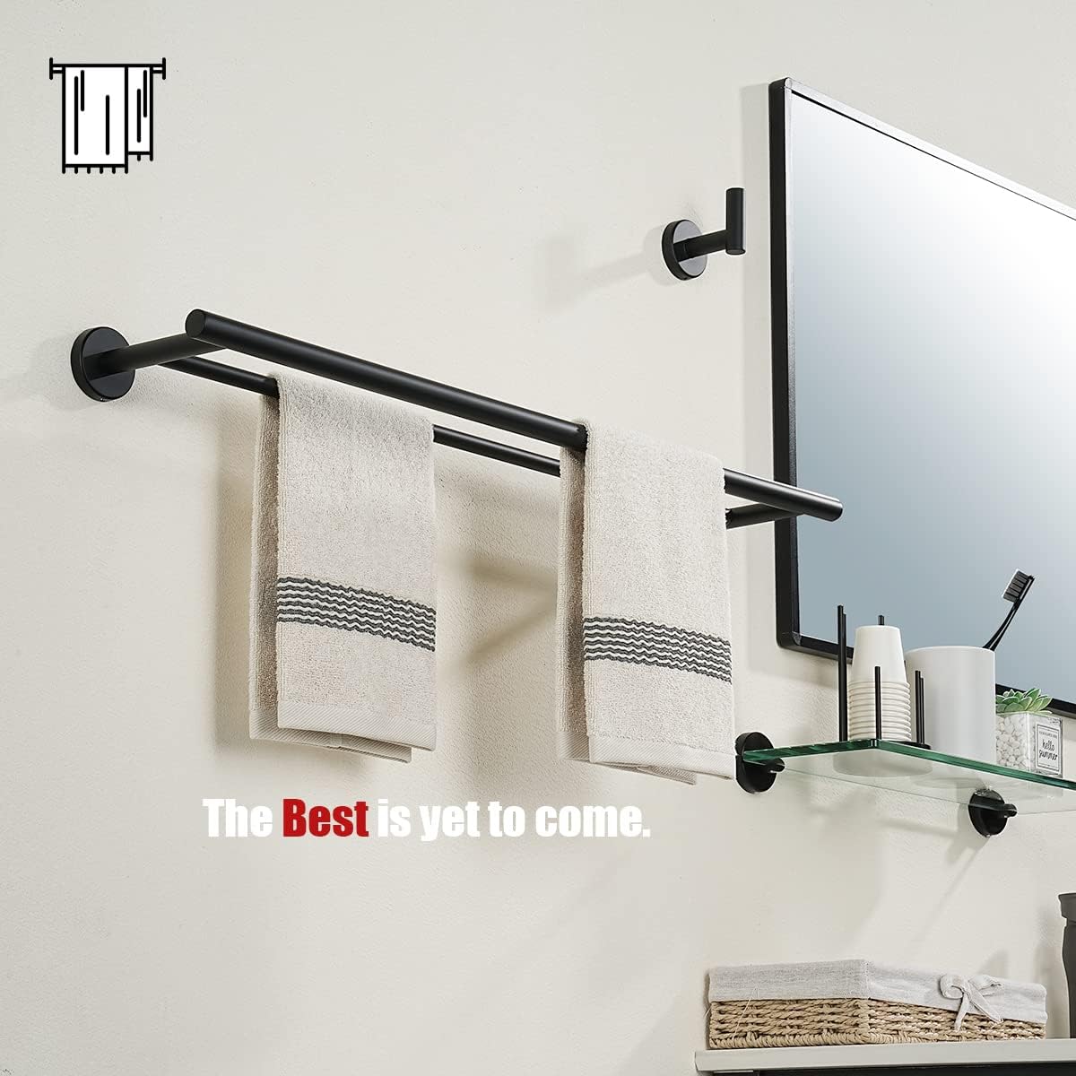 Double Towel Bar, 304 Stainless Steel Thicken 0.8mm Bath Towel Rack for Bathroom, Towel Holder Wall Mount-Toppalletfly