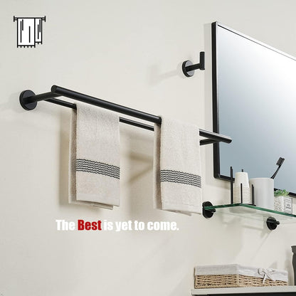 Double Towel Bar, 304 Stainless Steel Thicken 0.8mm Bath Towel Rack for Bathroom, Towel Holder Wall Mount-Toppalletfly