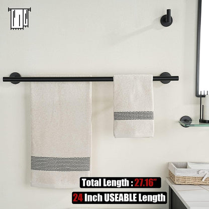 Double Towel Bar, 304 Stainless Steel Thicken 0.8mm Bath Towel Rack for Bathroom, Towel Holder Wall Mount-Toppalletfly