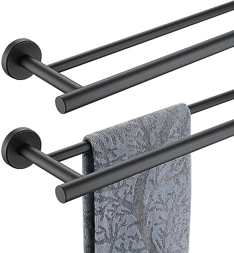 Double Towel Bar, 304 Stainless Steel Thicken 0.8mm Bath Towel Rack for Bathroom, Towel Holder Wall Mount-Toppalletfly