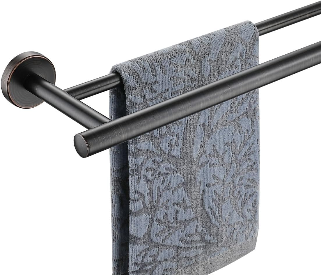 Double Towel Bar, 304 Stainless Steel Thicken 0.8mm Bath Towel Rack for Bathroom, Towel Holder Wall Mount-Toppalletfly