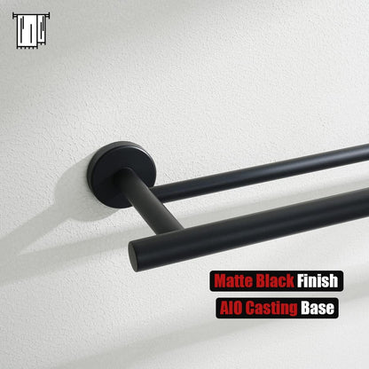 Double Towel Bar, 304 Stainless Steel Thicken 0.8mm Bath Towel Rack for Bathroom, Towel Holder Wall Mount-Toppalletfly
