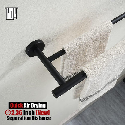 Double Towel Bar, 304 Stainless Steel Thicken 0.8mm Bath Towel Rack for Bathroom, Towel Holder Wall Mount-Toppalletfly