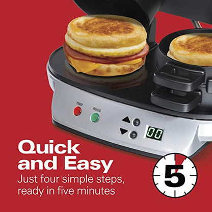 Dual Breakfast Sandwich Maker with Timer-Toppalletfly