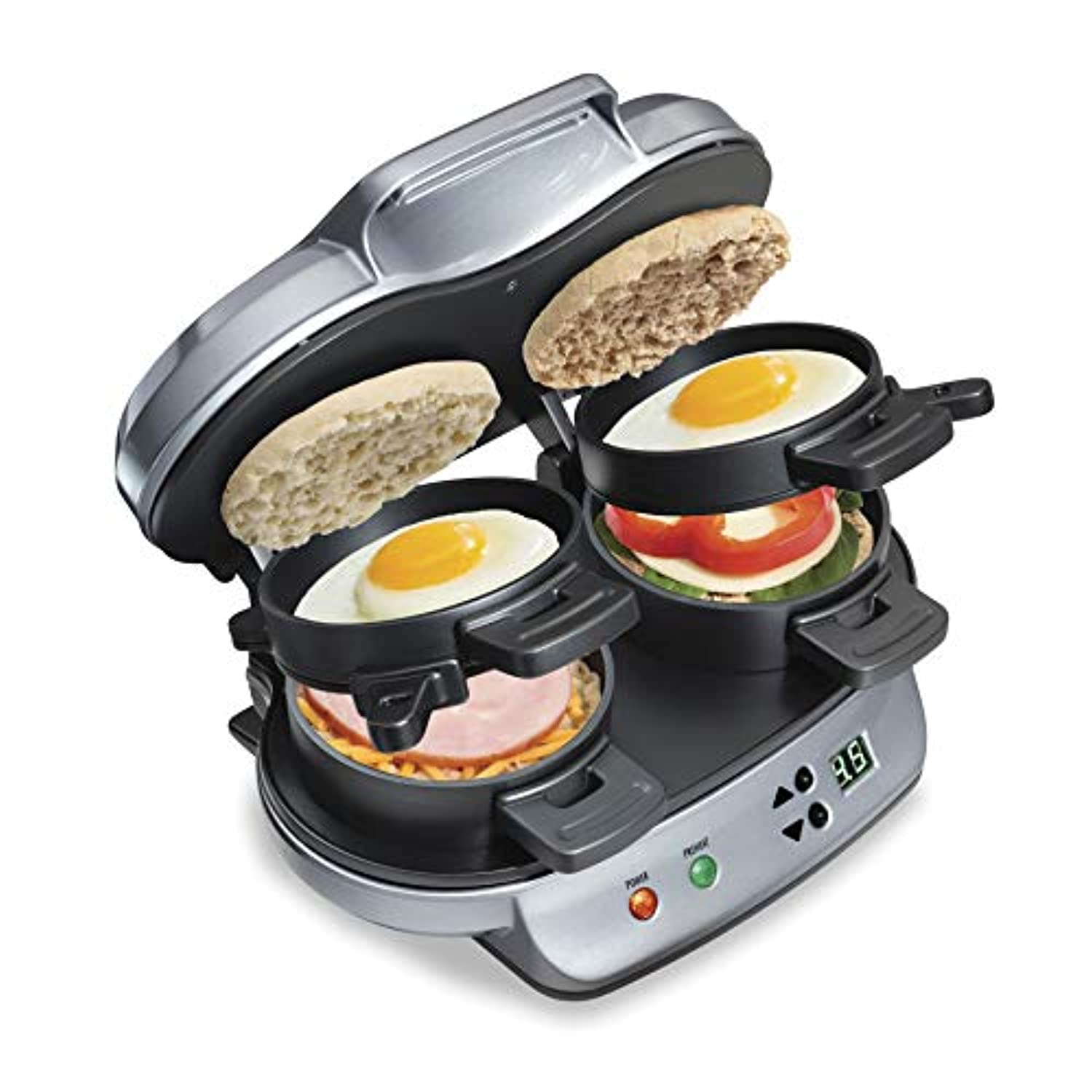 Dual Breakfast Sandwich Maker with Timer-Toppalletfly