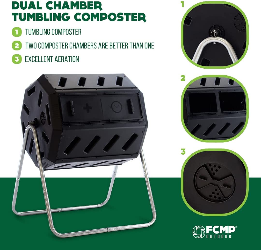 Dual Chamber Tumbling Composter-Toppalletfly