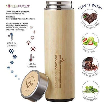 Eco-Friendly Hot and Cold Tea Infuser Travel Tumbler, Large Capacity 17 oz, 500 ml-Toppalletfly