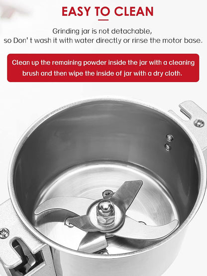 Electric Grain Mill Grinder, Commercial Spice Grinder Stainless Steel-Toppalletfly