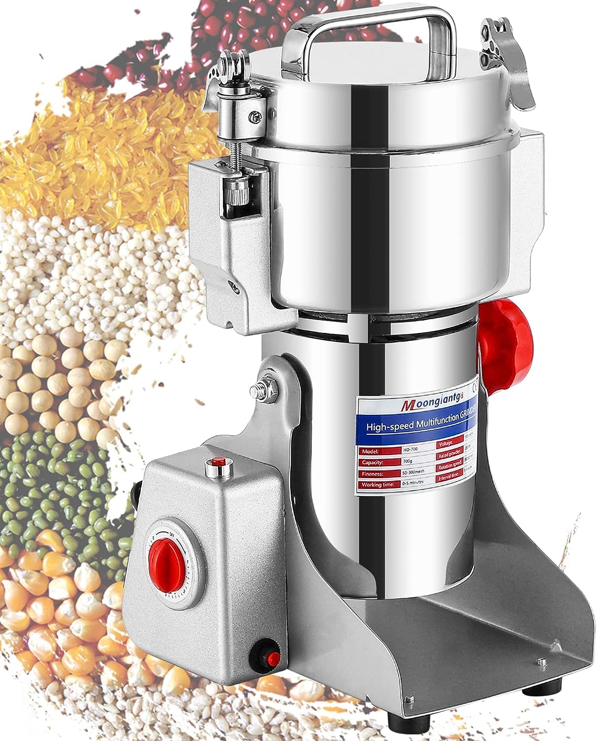 Electric Grain Mill Grinder, Commercial Spice Grinder Stainless Steel-Toppalletfly