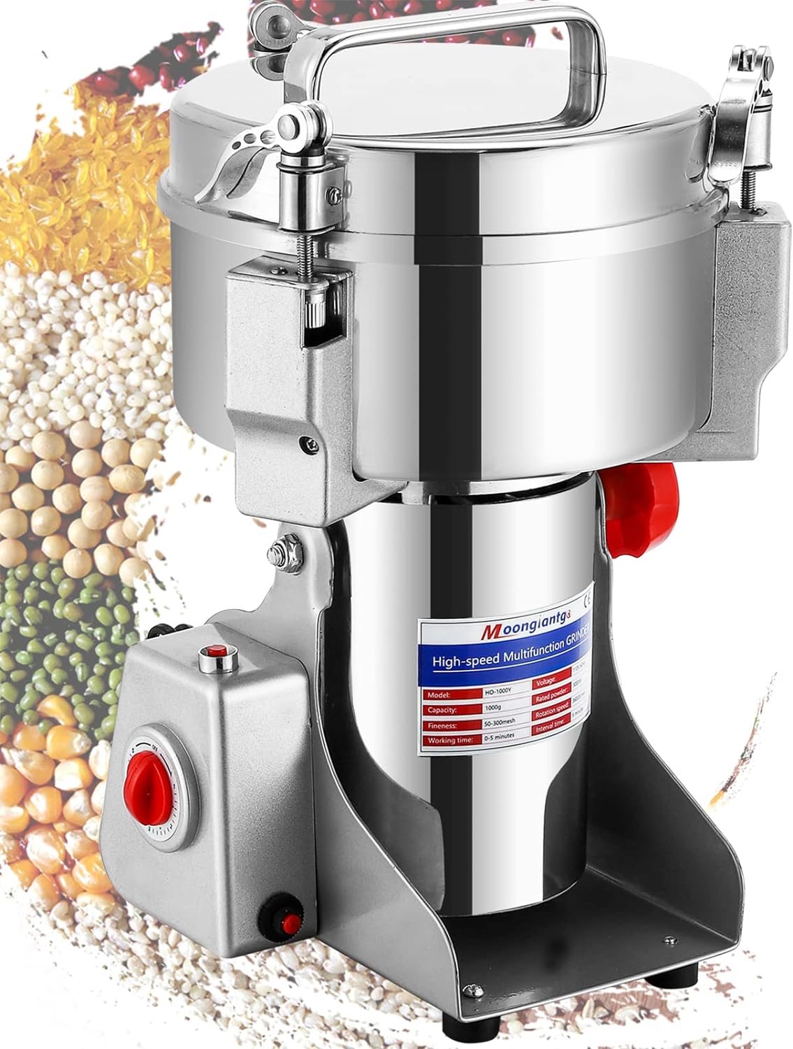 Electric Grain Mill Grinder, Commercial Spice Grinder Stainless Steel-Toppalletfly