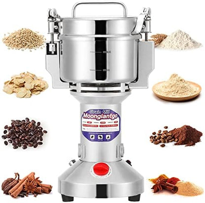 Electric Grain Mill Grinder, Commercial Spice Grinder Stainless Steel-Toppalletfly