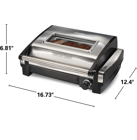 Electric Indoor Searing Grill with Viewing Window and adjustable Temperature Control to 450F, 118 sq. in.-Toppalletfly