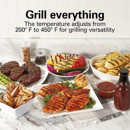Electric Indoor Searing Grill with Viewing Window and adjustable Temperature Control to 450F, 118 sq. in.-Toppalletfly