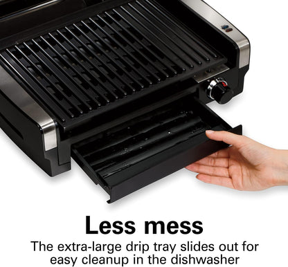 Electric Indoor Searing Grill with Viewing Window and adjustable Temperature Control to 450F, 118 sq. in.-Toppalletfly