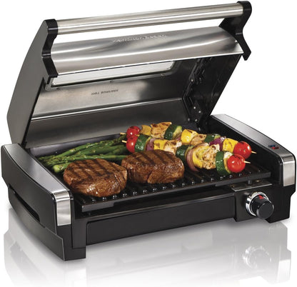 Electric Indoor Searing Grill with Viewing Window and adjustable Temperature Control to 450F, 118 sq. in.-Toppalletfly