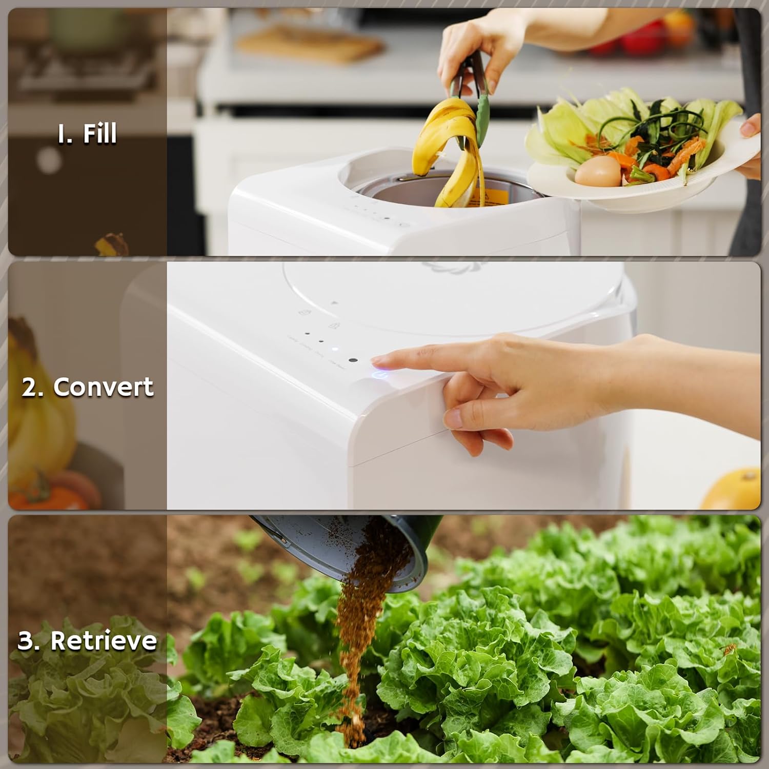 Electric Kitchen Composter, 2.5L Capacity, Turn Food Waste and Scraps into Dry Compost-Toppalletfly
